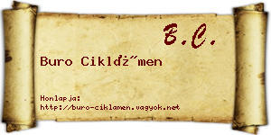 Buro Ciklámen névjegykártya